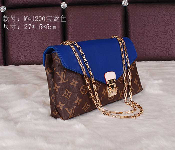 2014 Louis Vuitton Outlet pallas chain shoulder bag m41200 blue