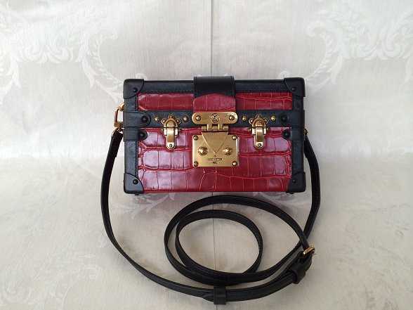 2015 Louis Vuitton Outlet petite malle bag crocodile M50013 red(original leather)