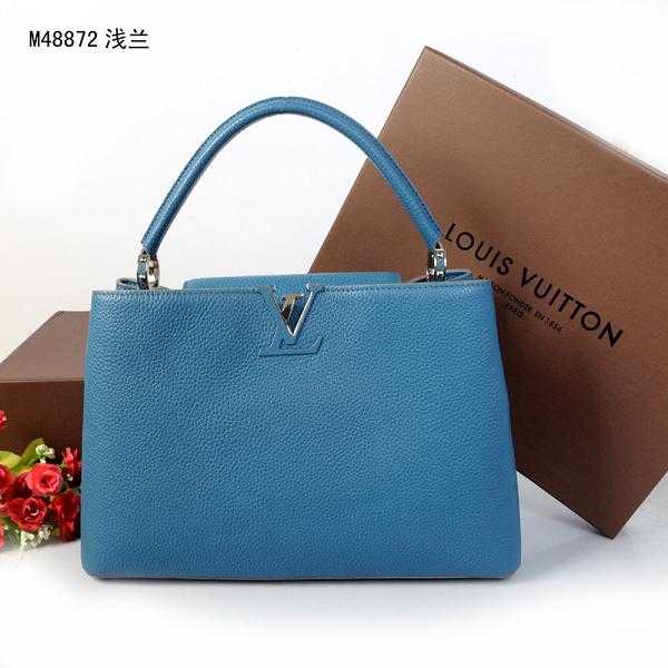 2014 Louis Vuitton Outlet capucines mm m48868 light blue bag