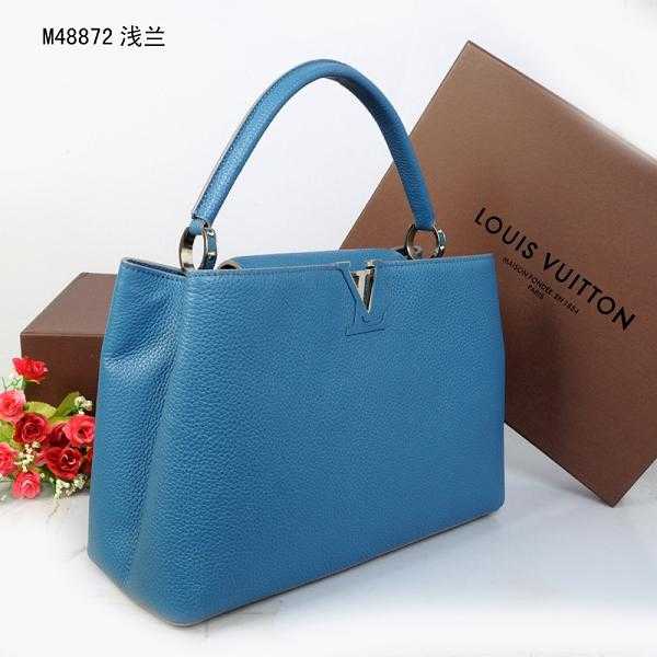 2014 Louis Vuitton Outlet capucines mm m48868 light blue bag