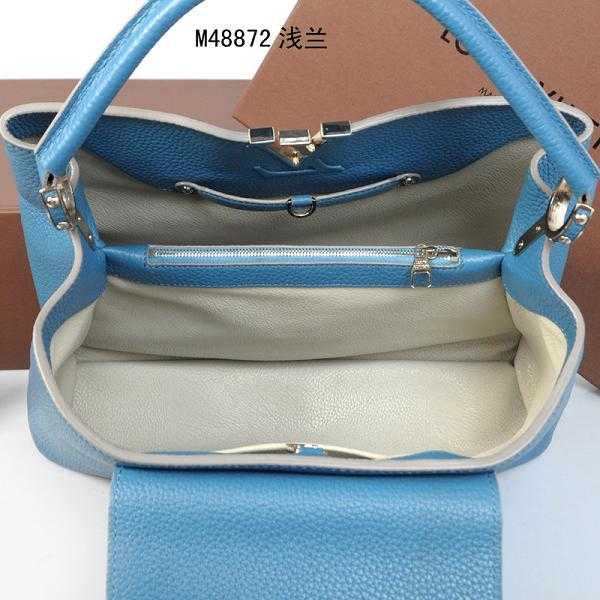 2014 Louis Vuitton Outlet capucines mm m48868 light blue bag