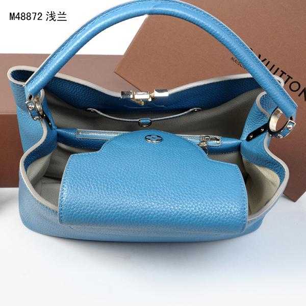 2014 Louis Vuitton Outlet capucines mm m48868 light blue bag