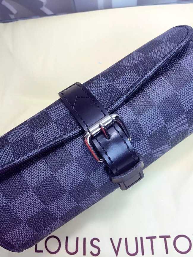 Louis Vuitton Outlet Damier Graphite Canvas 3 Watch Case M47530