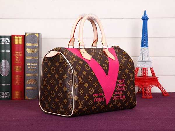 2015 Louis Vuitton Outlet speedy 30 monogram V M41533 rose red