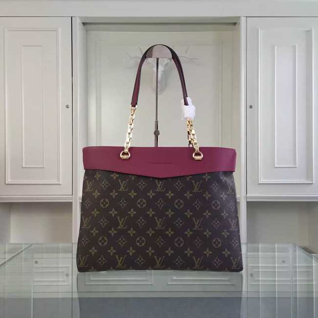 Louis Vuitton Outlet Monogram Canvas Pallas Shopper M51197 Burgundy