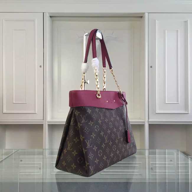 Louis Vuitton Outlet Monogram Canvas Pallas Shopper M51197 Burgundy