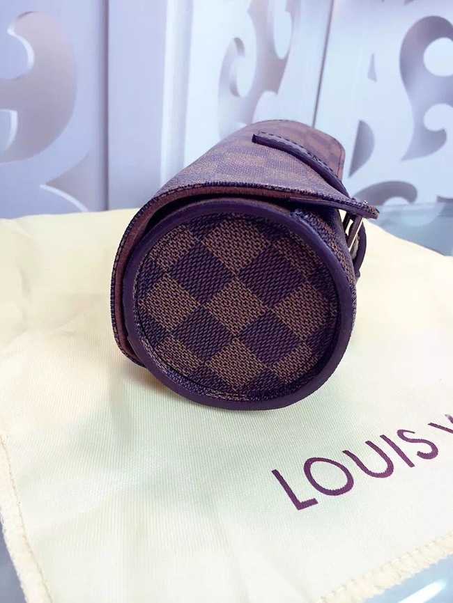 Louis Vuitton Outlet Damier Ebene Canvas 3 Watch Case M47530