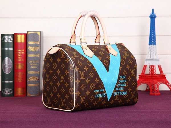 2015 Louis Vuitton Outlet speedy 30 monogram V M41533 blue