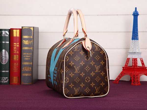 2015 Louis Vuitton Outlet speedy 30 monogram V M41533 blue