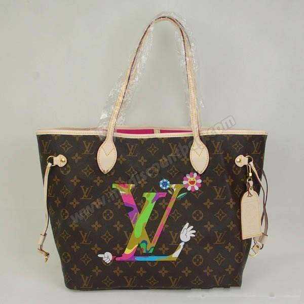 Louis Vuitton Outlet handbag monogram canvas neverfull mm with 'hands' symbol m95560