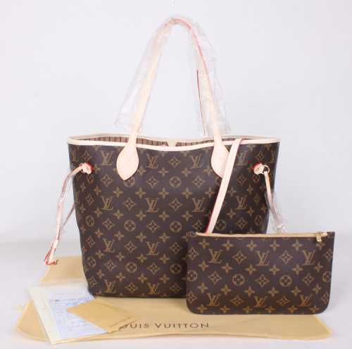 2014 Louis Vuitton Outlet monogram canvas bag neverfull pm m41000 beige