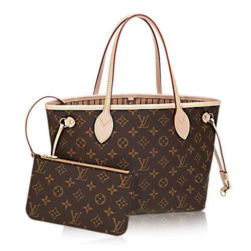 2014 Louis Vuitton Outlet monogram canvas bag neverfull pm m41000 beige