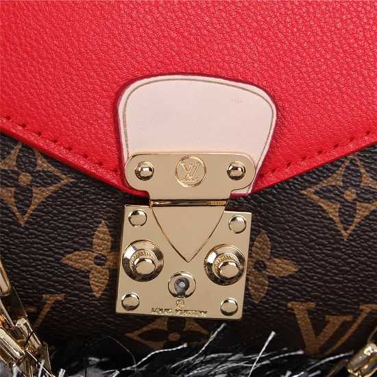 2015 Louis Vuitton Outlet Canvas Pallas Chain Aurore Bag 41200 Red