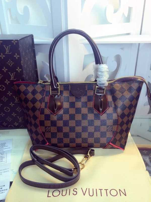 Louis Vuitton Outlet Damier Ebene Canvas Tote Bag M41551 Red