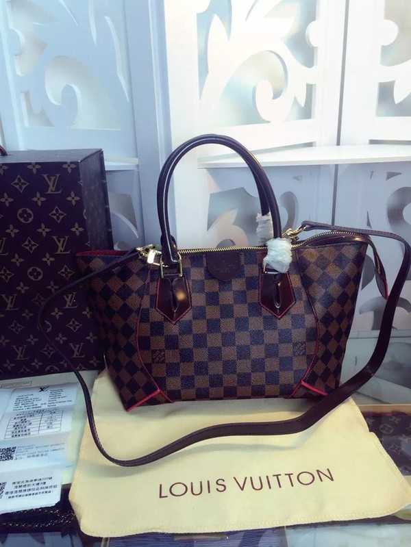 Louis Vuitton Outlet Damier Ebene Canvas Tote Bag M41551 Red