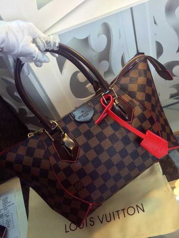 Louis Vuitton Outlet Damier Ebene Canvas Tote Bag M41551 Red