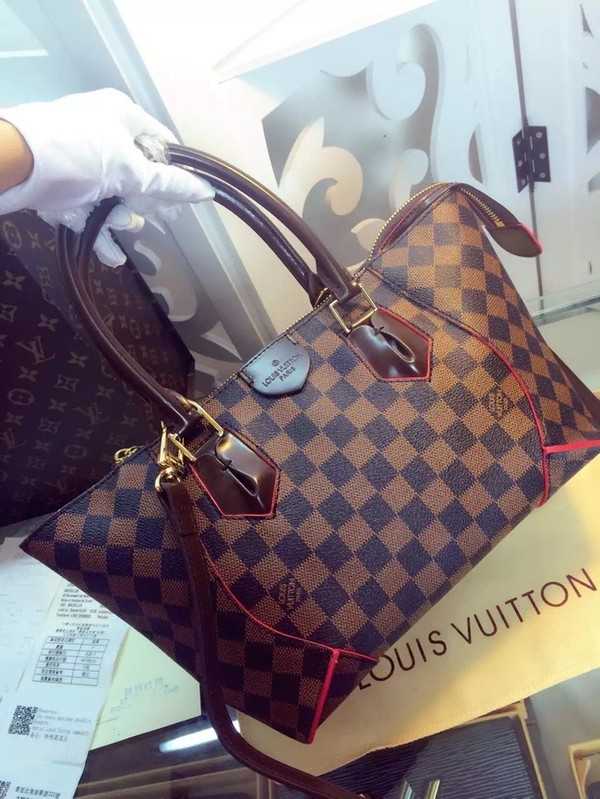 Louis Vuitton Outlet Damier Ebene Canvas Tote Bag M41551 Red