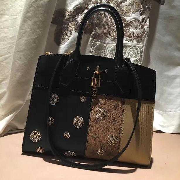 2017 Louis Vuitton Outlet imported leather city steamer mm m43406