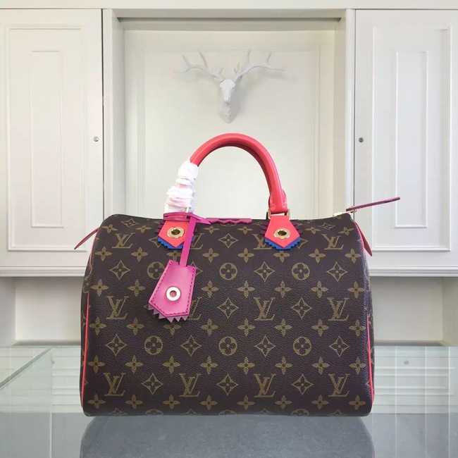 Louis Vuitton Outlet Monogram Canvas Speedy 30 Totem M41665 Flamingo