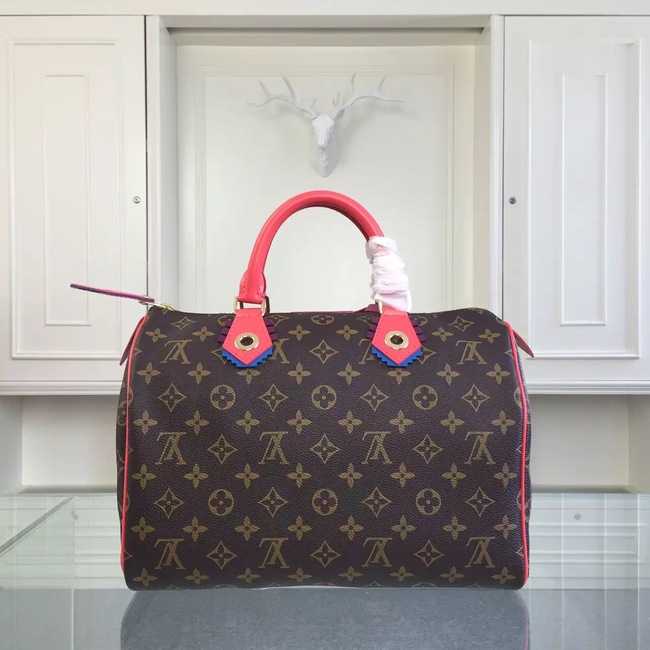 Louis Vuitton Outlet Monogram Canvas Speedy 30 Totem M41665 Flamingo