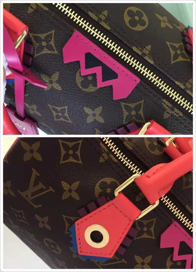 Louis Vuitton Outlet Monogram Canvas Speedy 30 Totem M41665 Flamingo