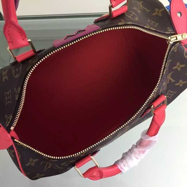 Louis Vuitton Outlet Monogram Canvas Speedy 30 Totem M41665 Flamingo