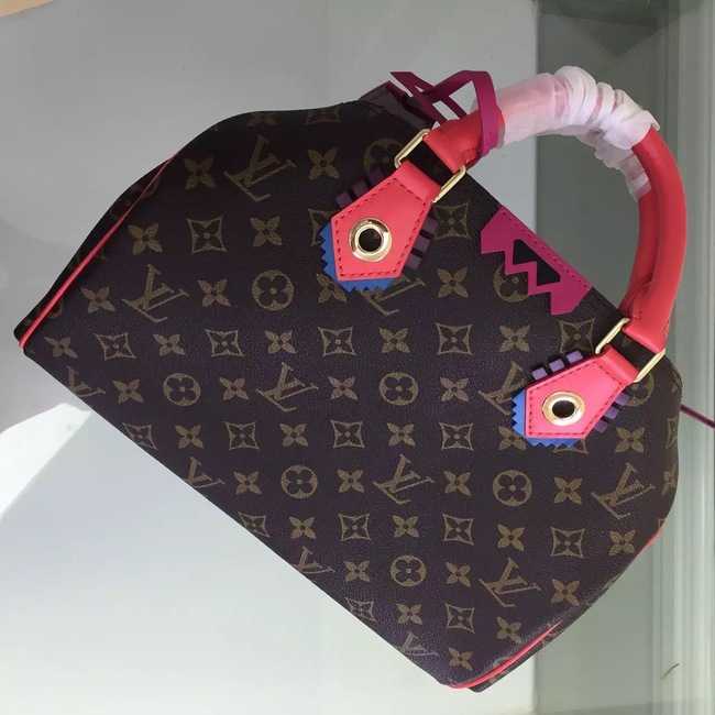 Louis Vuitton Outlet Monogram Canvas Speedy 30 Totem M41665 Flamingo