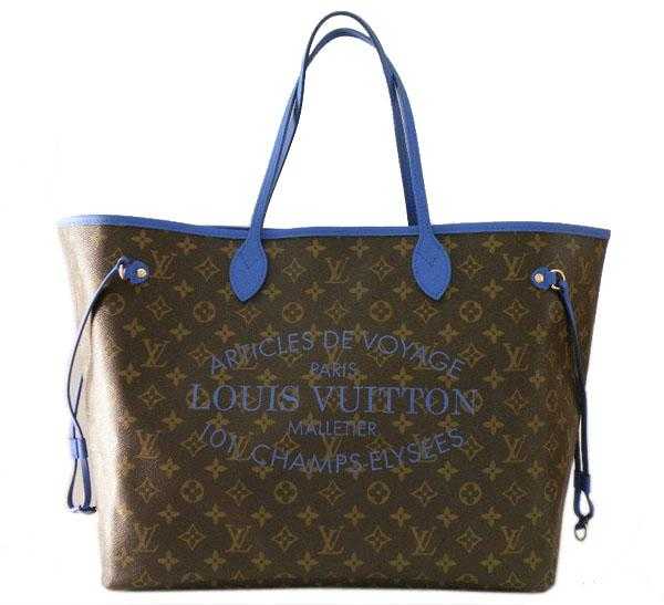 2013 Louis Vuitton Outlet Monogram Canvas Ikat Neverfull GM M40875 blue