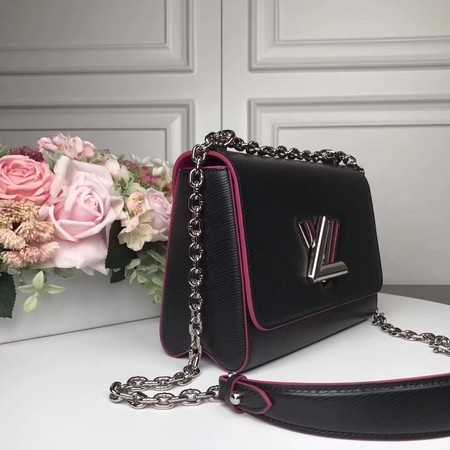 Louis Vuitton Outlet TWIST Original leather Shoulder Bag M50280 black with rose