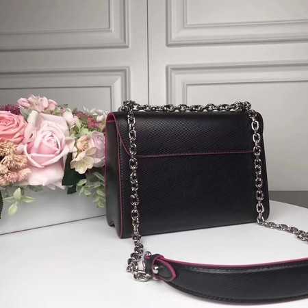 Louis Vuitton Outlet TWIST Original leather Shoulder Bag M50280 black with rose