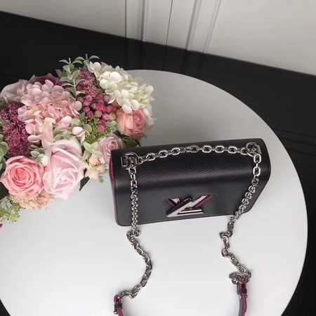 Louis Vuitton Outlet TWIST Original leather Shoulder Bag M50280 black with rose