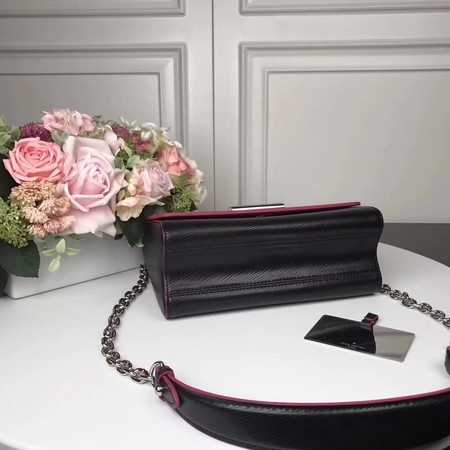 Louis Vuitton Outlet TWIST Original leather Shoulder Bag M50280 black with rose