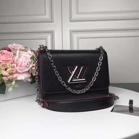 Louis Vuitton Outlet TWIST Original leather Shoulder Bag M50280 black with rose