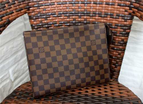 Louis Vuitton Outlet Damier Canvas Clutch Bag M47542 Coffee