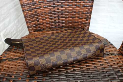 Louis Vuitton Outlet Damier Canvas Clutch Bag M47542 Coffee