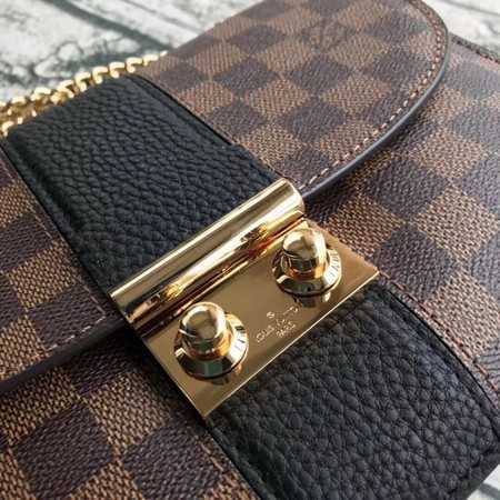 Louis Vuitton Outlet Original Damier Ebene Canvas WIGHT N64419 black