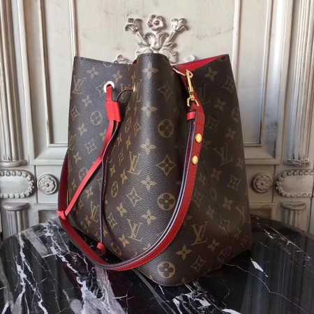 Louis Vuitton Outlet monogram canvas original bag neonoe M44020 red