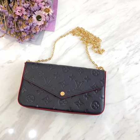 Louis Vuitton Outlet Original pochette felicie monogram empreinte shoulder bag M64064 dark blue