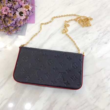 Louis Vuitton Outlet Original pochette felicie monogram empreinte shoulder bag M64064 dark blue