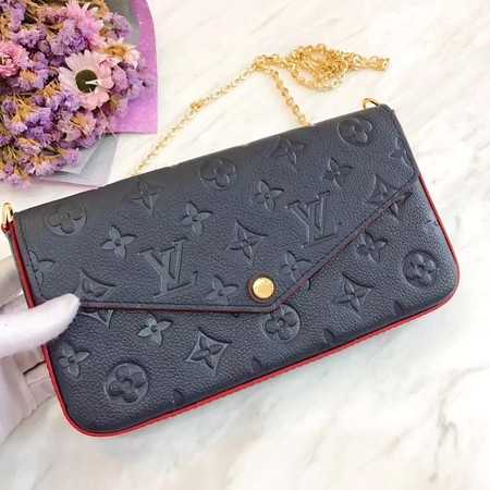 Louis Vuitton Outlet Original pochette felicie monogram empreinte shoulder bag M64064 dark blue