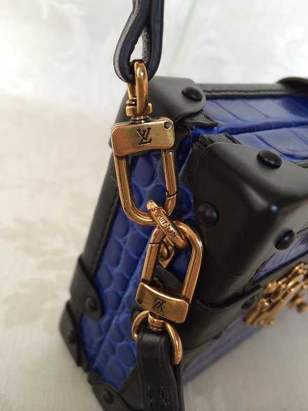 2015 Louis Vuitton Outlet petite malle bag crocodile M50013 royal blue(original leather)