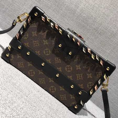 Louis Vuitton Outlet Petite Malle Monogram Canvas Bag 40273 black