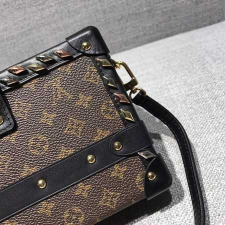 Louis Vuitton Outlet Petite Malle Monogram Canvas Bag 40273 black