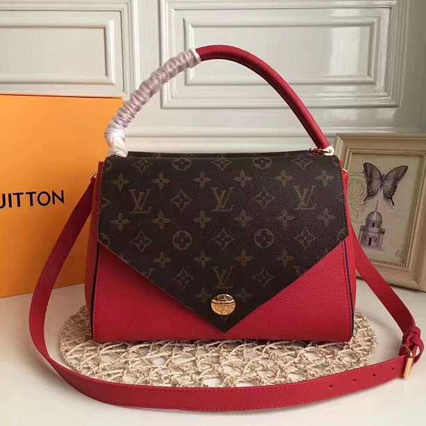 2017 newest Louis Vuitton Outlet original leather double V bag M54624 red