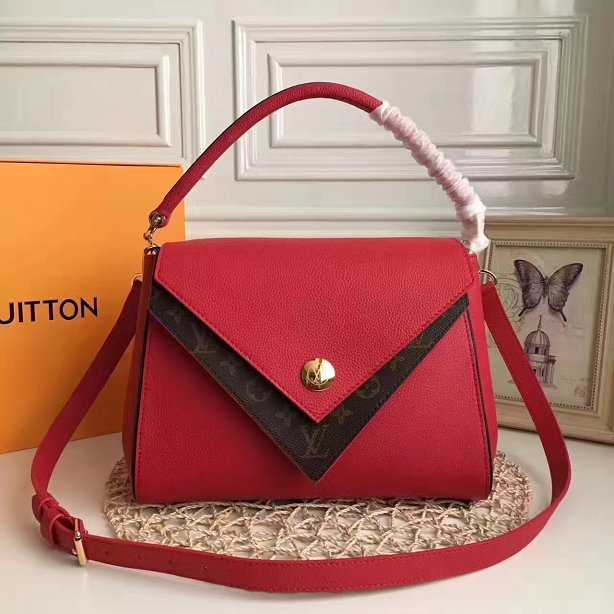 2017 newest Louis Vuitton Outlet original leather double V bag M54624 red