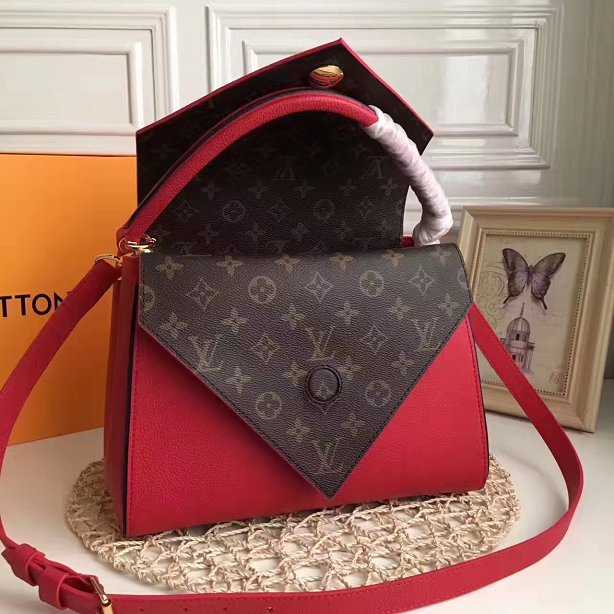 2017 newest Louis Vuitton Outlet original leather double V bag M54624 red