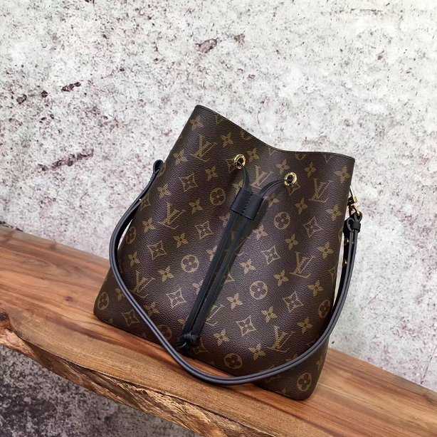 2017 Louis Vuitton Outlet monogram canvas original bag neonoe M44020 black