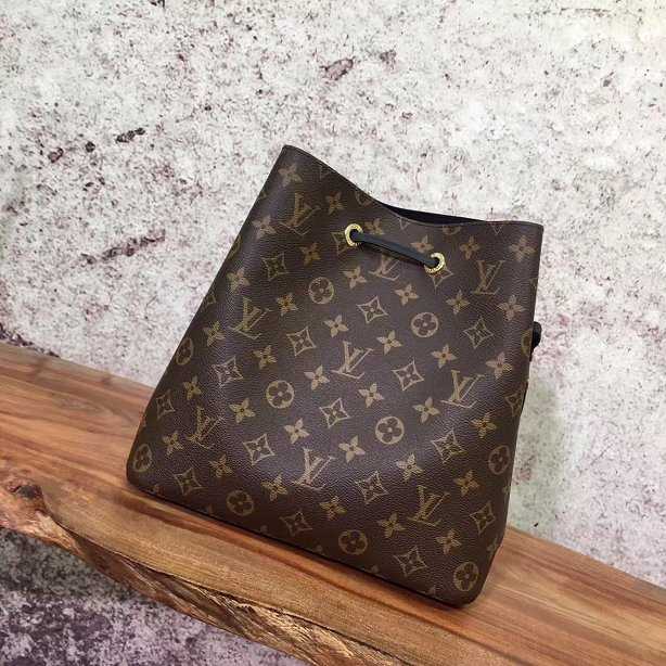 2017 Louis Vuitton Outlet monogram canvas original bag neonoe M44020 black