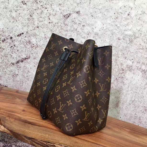 2017 Louis Vuitton Outlet monogram canvas original bag neonoe M44020 black