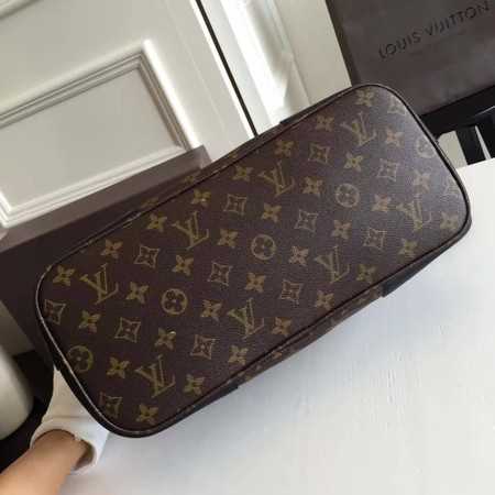 Louis Vuitton Outlet original Leather Monogram Canvas Tote Bag M41596 black